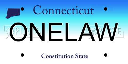 ONELAW Connecticut License Plate