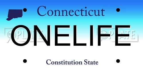 ONELIFE Connecticut License Plate