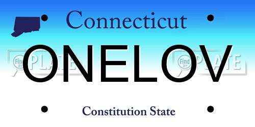 ONELOV Connecticut License Plate