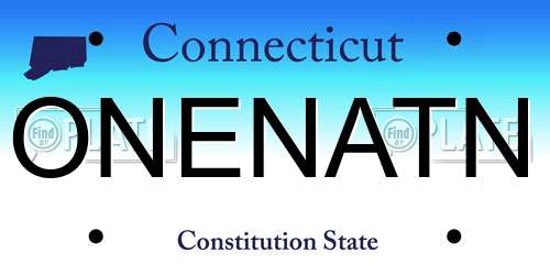 ONENATN Connecticut License Plate