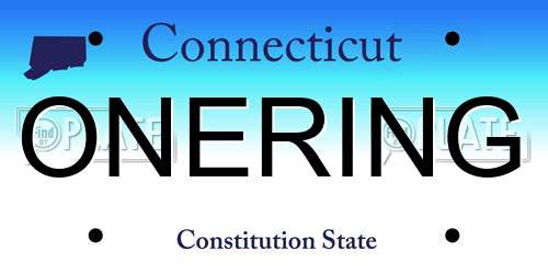 ONERING Connecticut License Plate