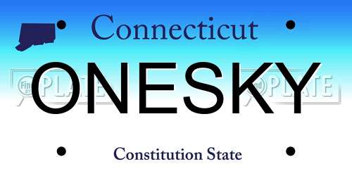 ONESKY Connecticut License Plate