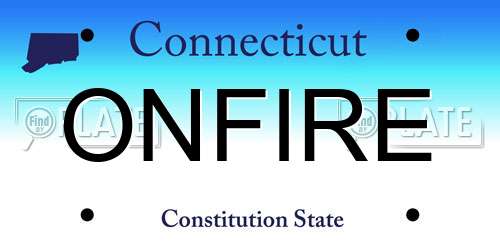 ONFIRE Connecticut License Plate