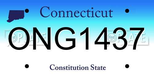 ONG1437 Connecticut License Plate