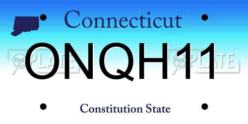 ONQH11 Connecticut License Plate