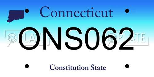 ONS062 Connecticut License Plate