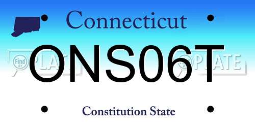 ONS06T Connecticut License Plate