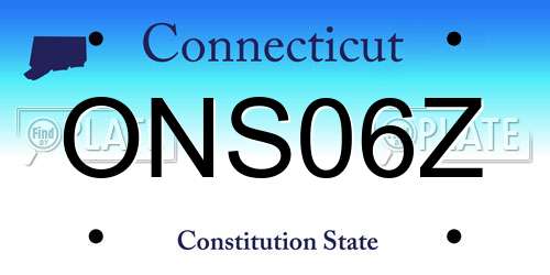 ONS06Z Connecticut License Plate