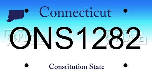 ONS1282 Connecticut License Plate