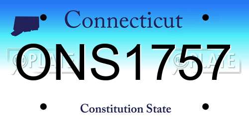 ONS1757 Connecticut License Plate