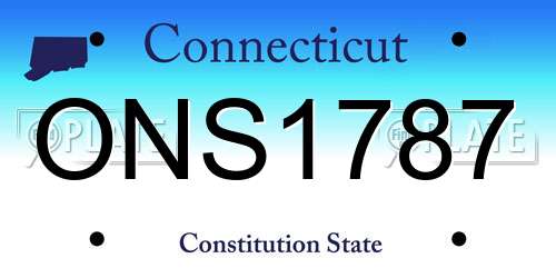 ONS1787 Connecticut License Plate