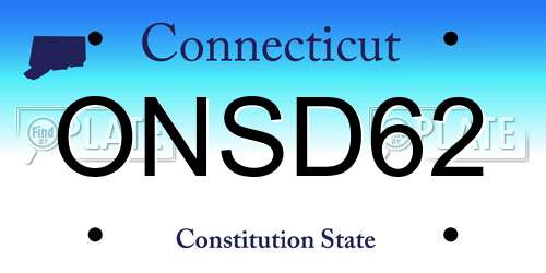 ONSD62 Connecticut License Plate
