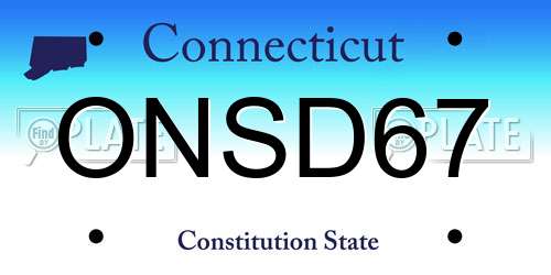 ONSD67 Connecticut License Plate