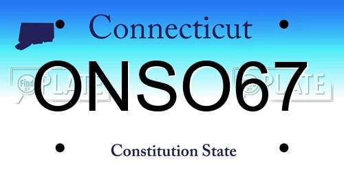 ONSO67 Connecticut License Plate