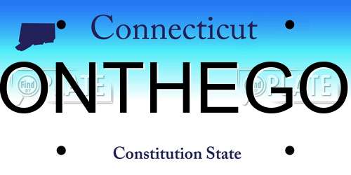 ONTHEGO Connecticut License Plate