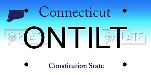 ONTILT Connecticut License Plate