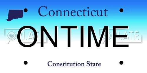 ONTIME Connecticut License Plate