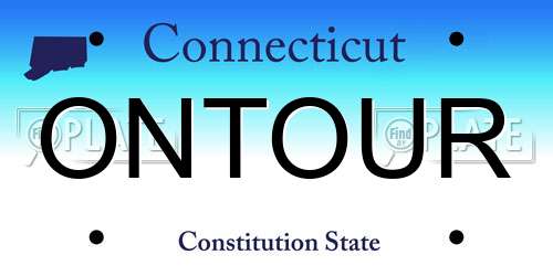 ONTOUR Connecticut License Plate