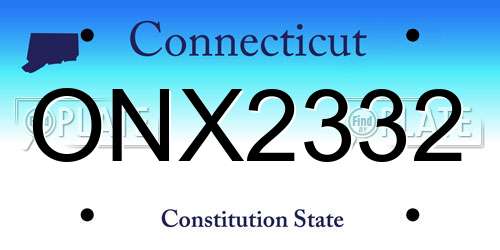 ONX2332 Connecticut License Plate