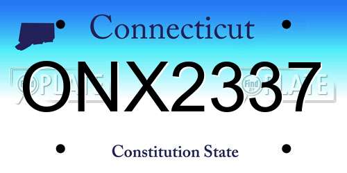 ONX2337 Connecticut License Plate