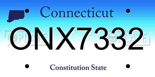 ONX7332 Connecticut License Plate