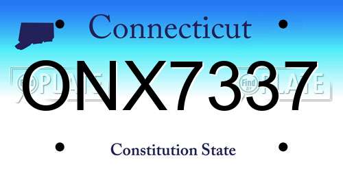 ONX7337 Connecticut License Plate