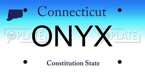 ONYX Connecticut License Plate