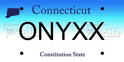 ONYXX Connecticut License Plate
