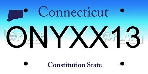 ONYXX13 Connecticut License Plate
