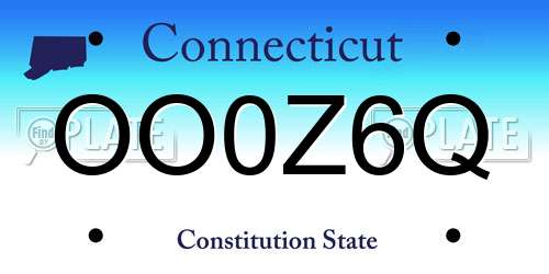 OO0Z6Q Connecticut License Plate