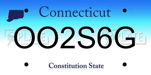 OO2S6G Connecticut License Plate