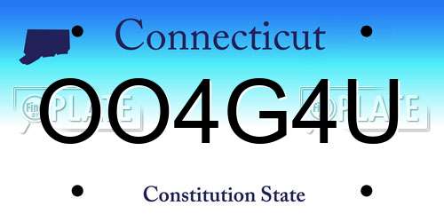 OO4G4U Connecticut License Plate