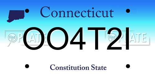 OO4T2I Connecticut License Plate