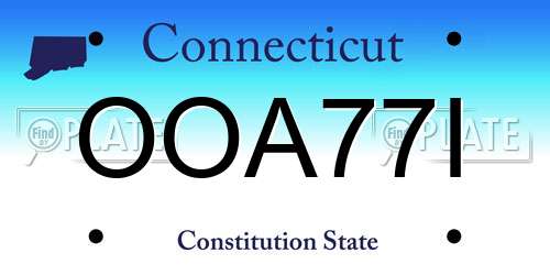 OOA77I Connecticut License Plate