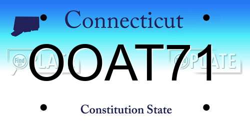 OOAT71 Connecticut License Plate