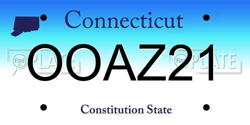 OOAZ21 Connecticut License Plate