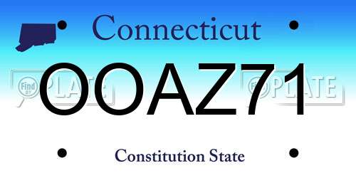 OOAZ71 Connecticut License Plate