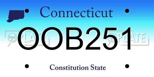 OOB251 Connecticut License Plate