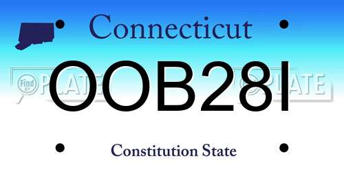 OOB28I Connecticut License Plate