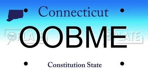 OOBME Connecticut License Plate
