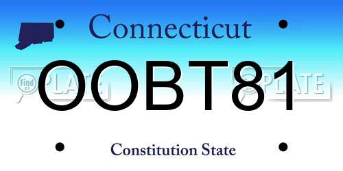OOBT81 Connecticut License Plate