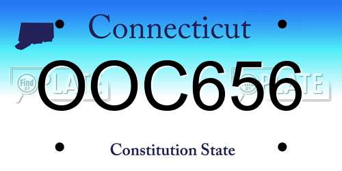 OOC656 Connecticut License Plate