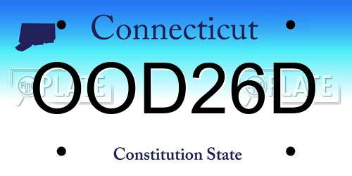 OOD26D Connecticut License Plate