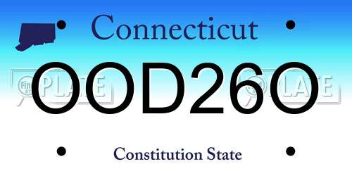 OOD26O Connecticut License Plate