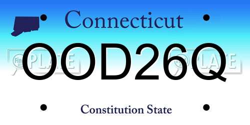 OOD26Q Connecticut License Plate