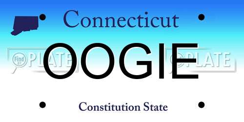 OOGIE Connecticut License Plate