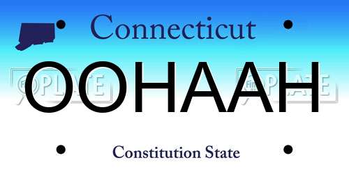 OOHAAH Connecticut License Plate