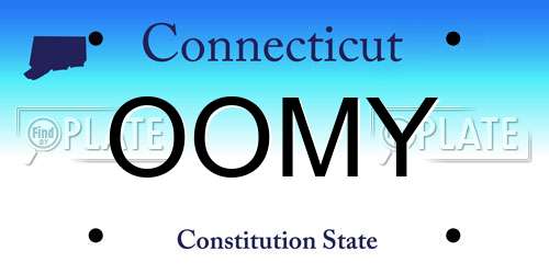 OOMY Connecticut License Plate