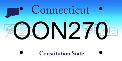 OON270 Connecticut License Plate