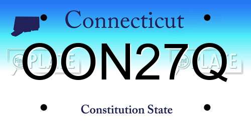 OON27Q Connecticut License Plate